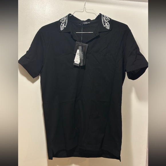 Mens versace polo black shirt